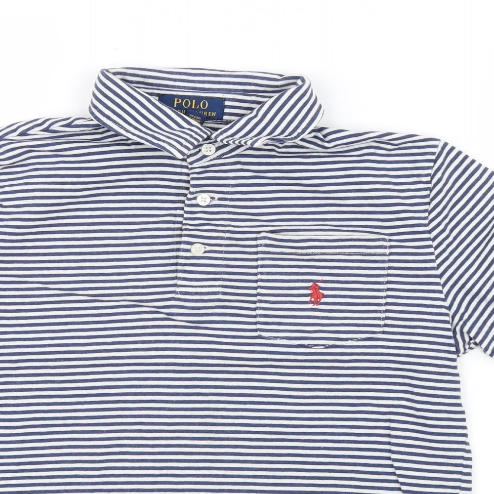 Polo Ralph Lauren Womens Blue Striped  Basic Polo Size 10