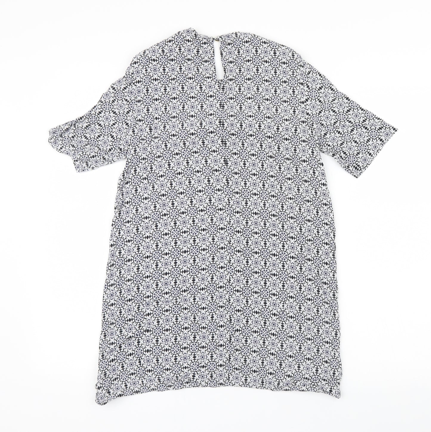 H&M Womens Black Geometric  Basic Blouse Size 8