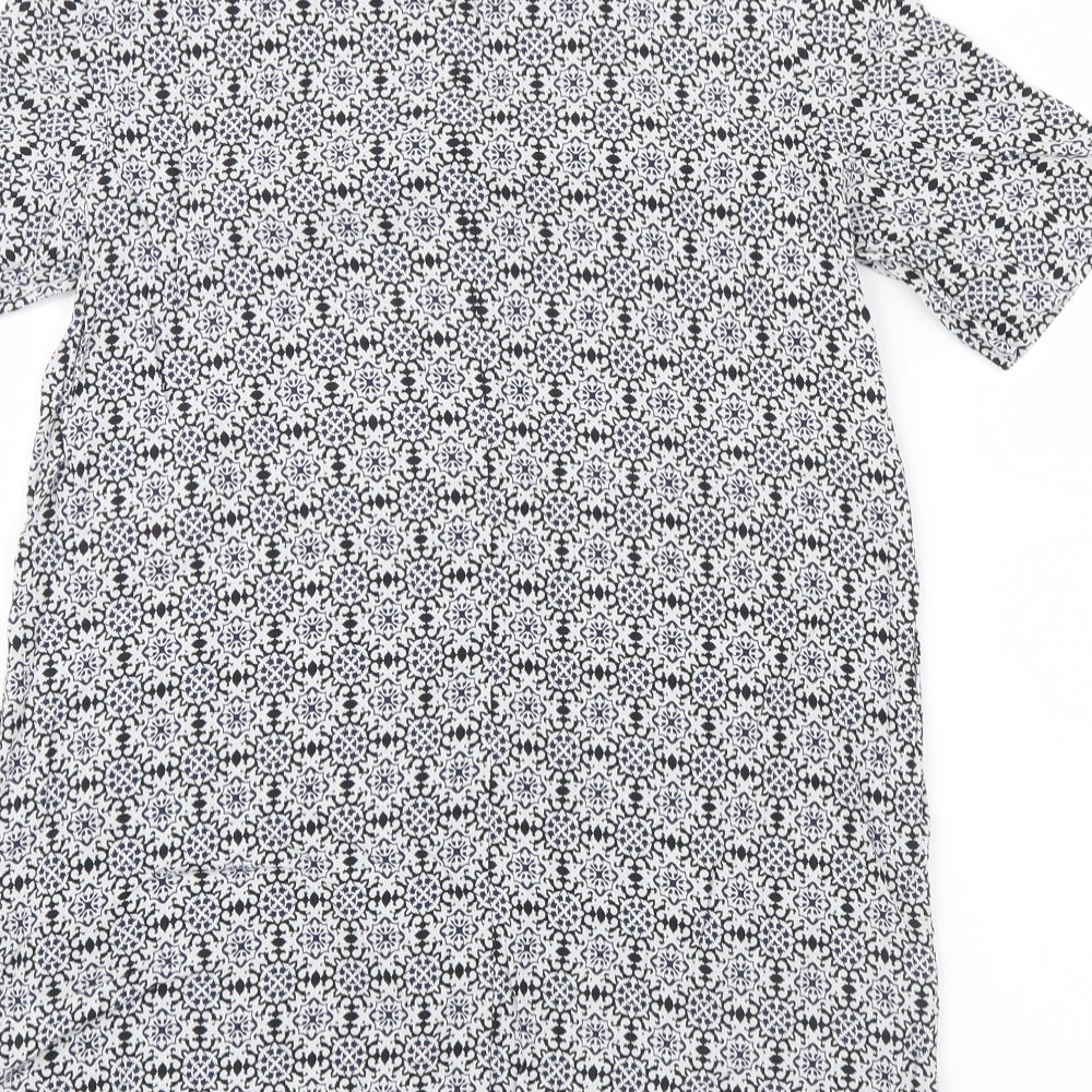H&M Womens Black Geometric  Basic Blouse Size 8