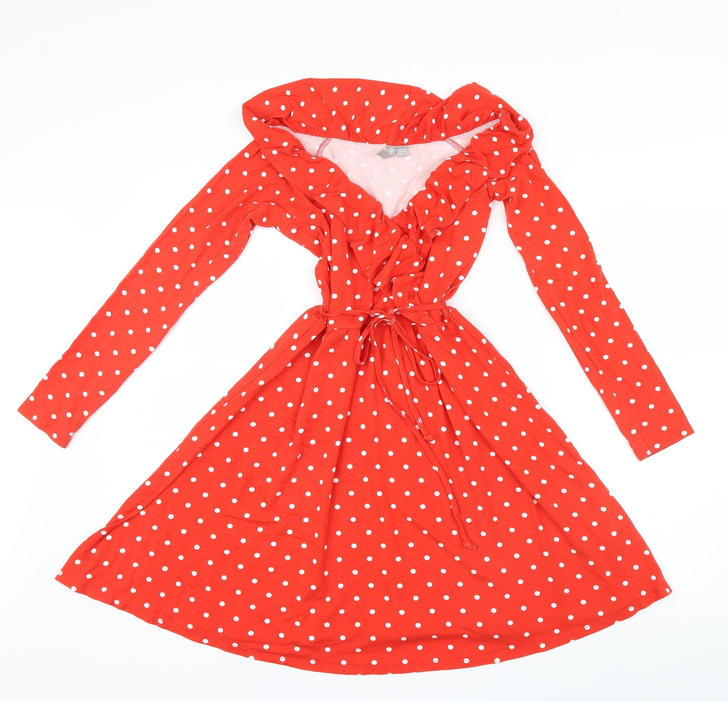 ASOS Womens Red Polka Dot  Shirt Dress  Size 8