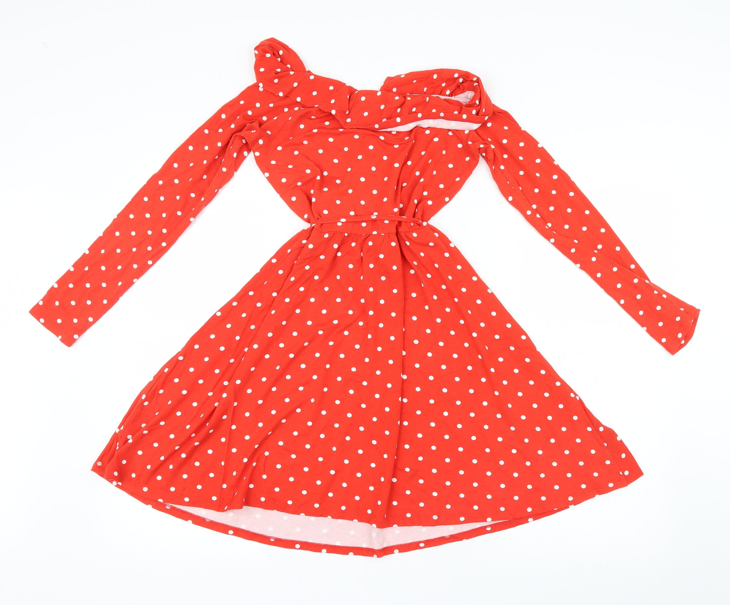 ASOS Womens Red Polka Dot  Shirt Dress  Size 8