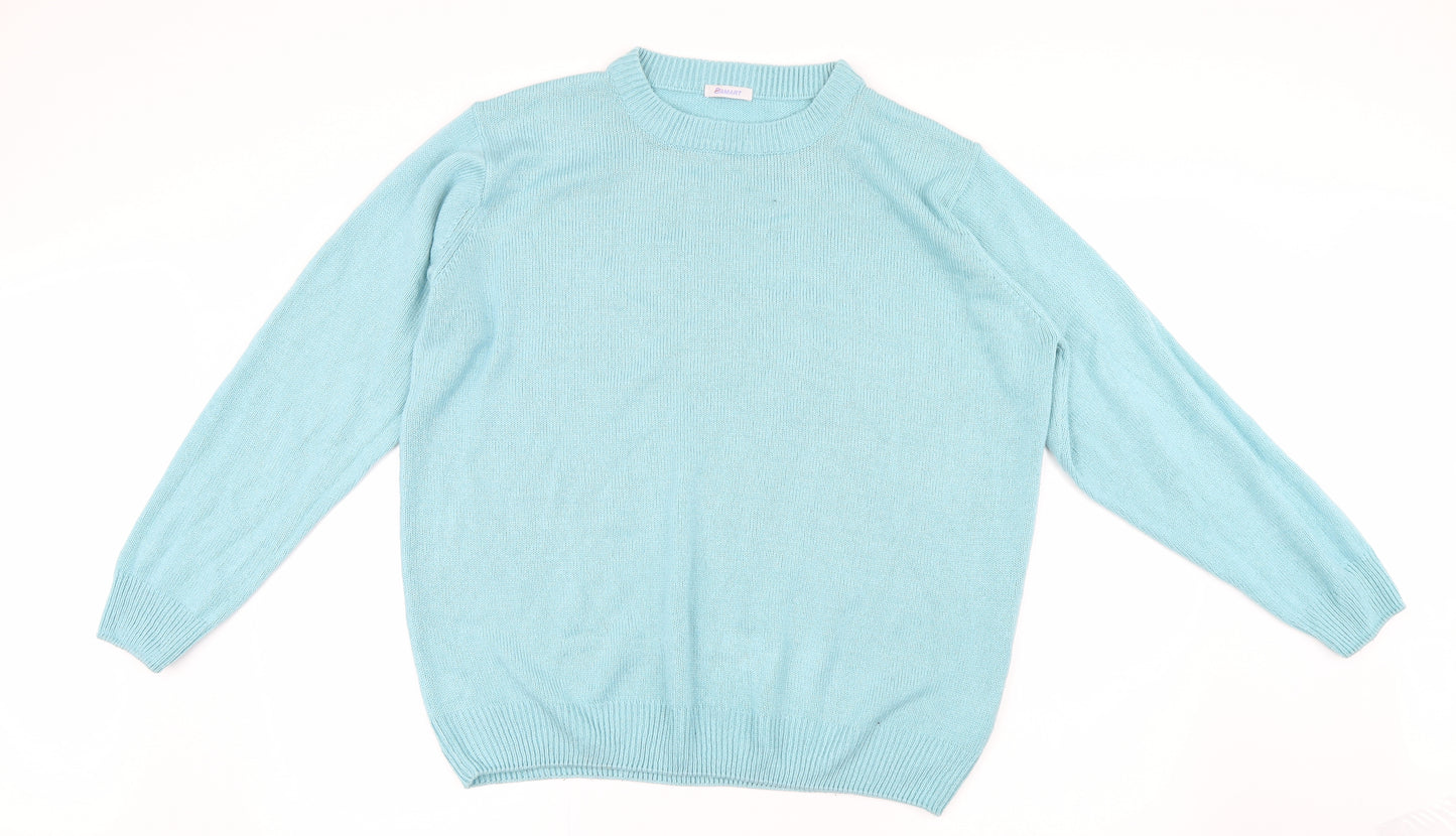 Damart Womens Blue  Knit Pullover Jumper Size 18