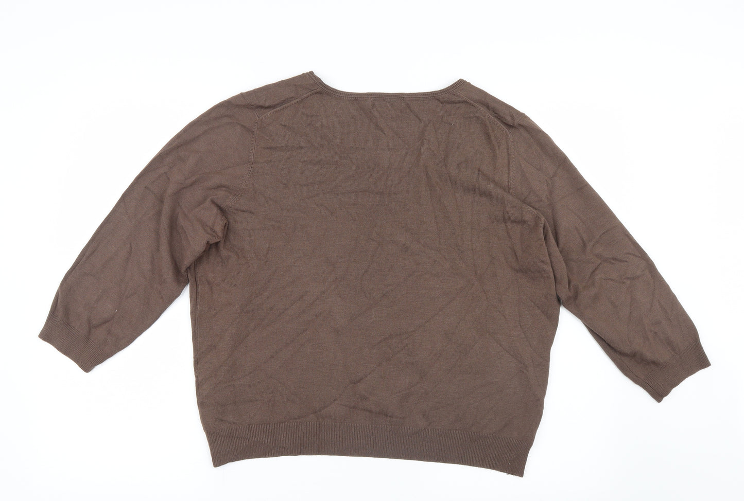 Marks and Spencer Womens Brown  Knit Pullover Jumper Size 22