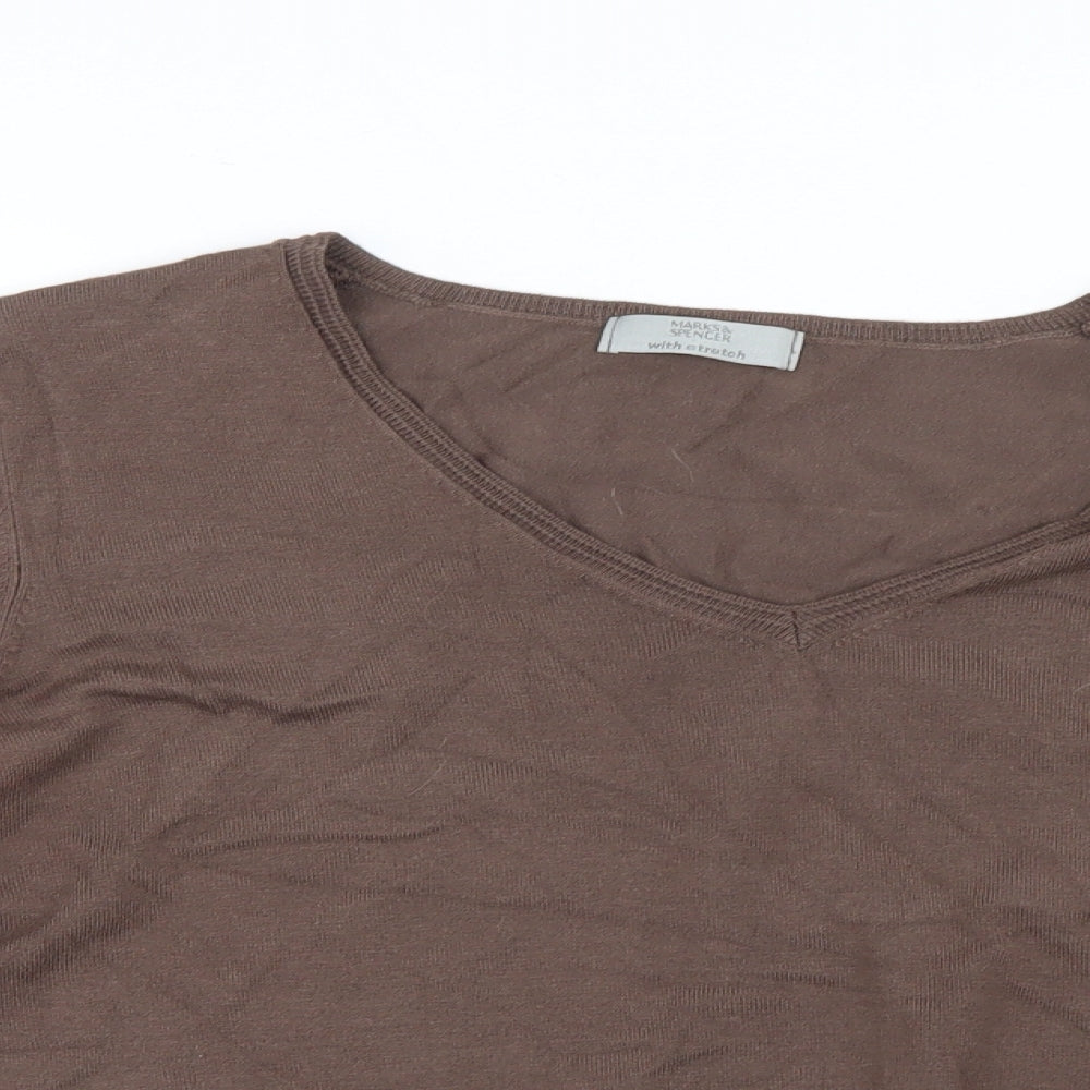 Marks and Spencer Womens Brown  Knit Pullover Jumper Size 22