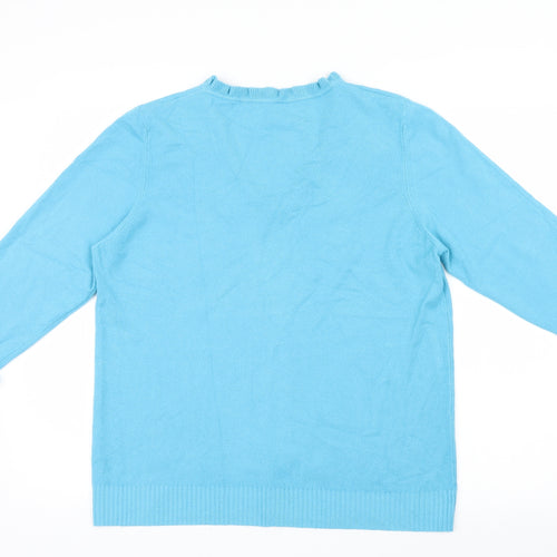 Per Una Womens Blue  Knit Pullover Jumper Size 20