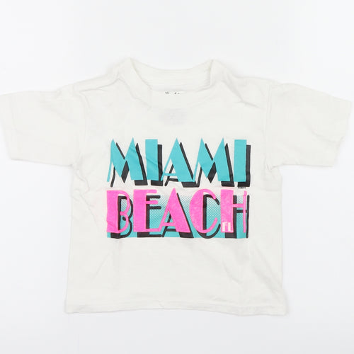 Alrin's Island Boys White   Basic T-Shirt Size 2 Years