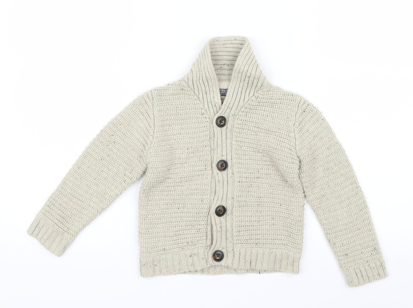 Primark Boys Ivory  Knit Cardigan Jumper Size 18-24 Months