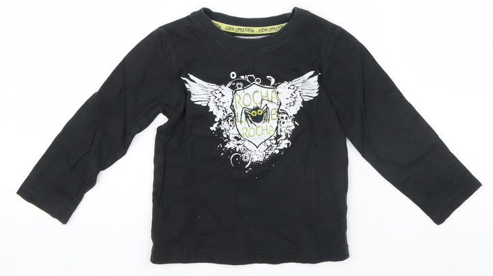Debenhams Boys Black Basic T-Shirt Size 2-3 Years