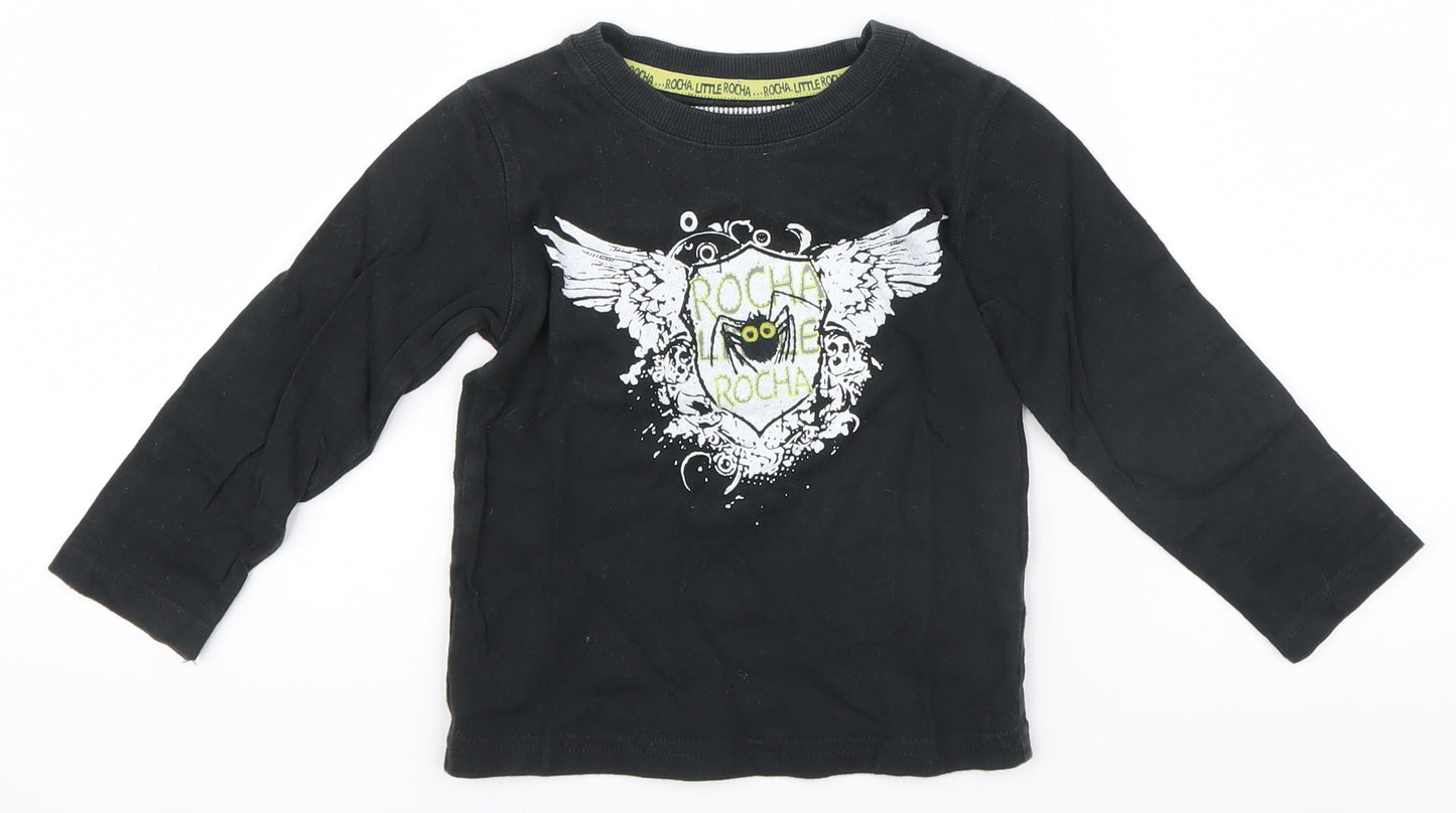 Debenhams Boys Black   Basic T-Shirt Size 2-3 Years