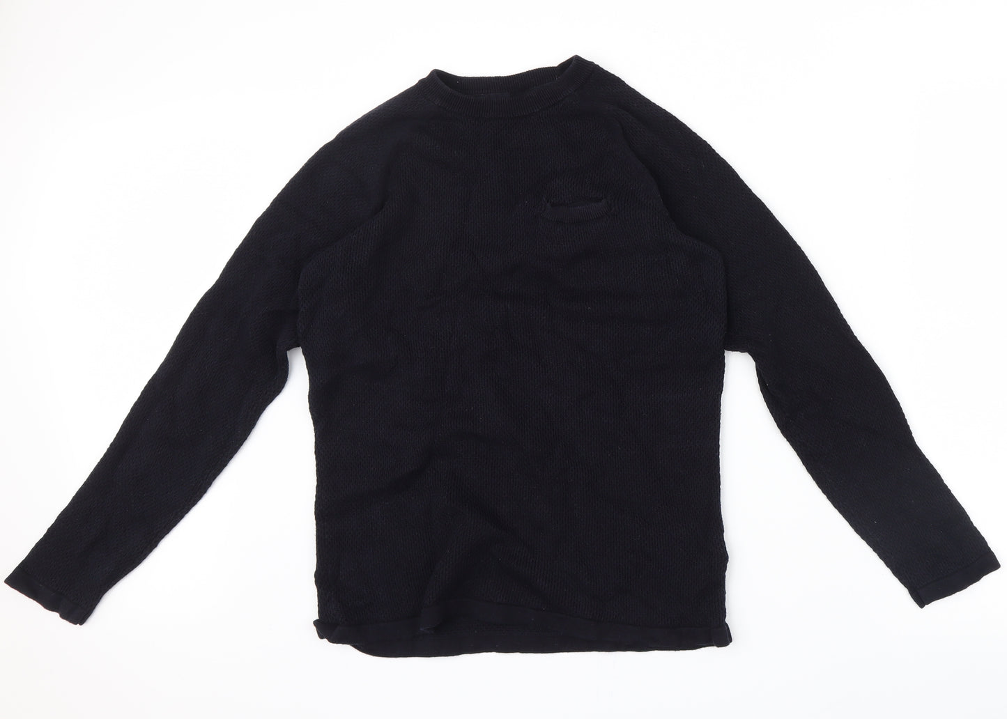 H&M Mens Blue  Knit Pullover Jumper Size S