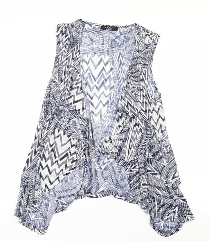 George Womens Blue Geometric Cardigan Jumper Size 12