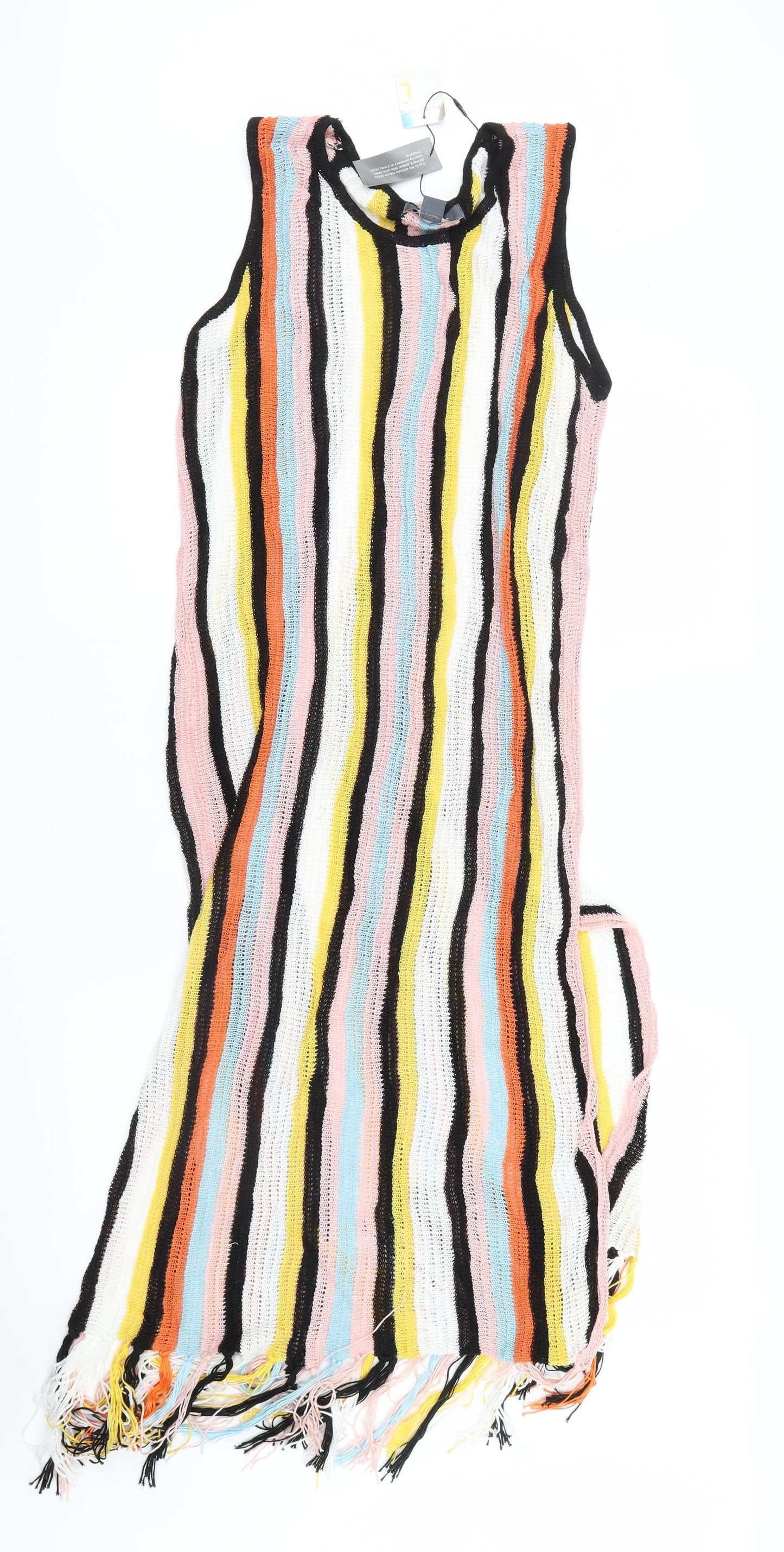 Primark Womens Pink Striped Knit Maxi  Size 14  - Beach