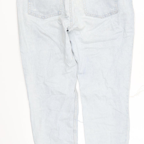 H&M Womens Blue  Denim Straight Jeans Size 10 L29 in - Badges