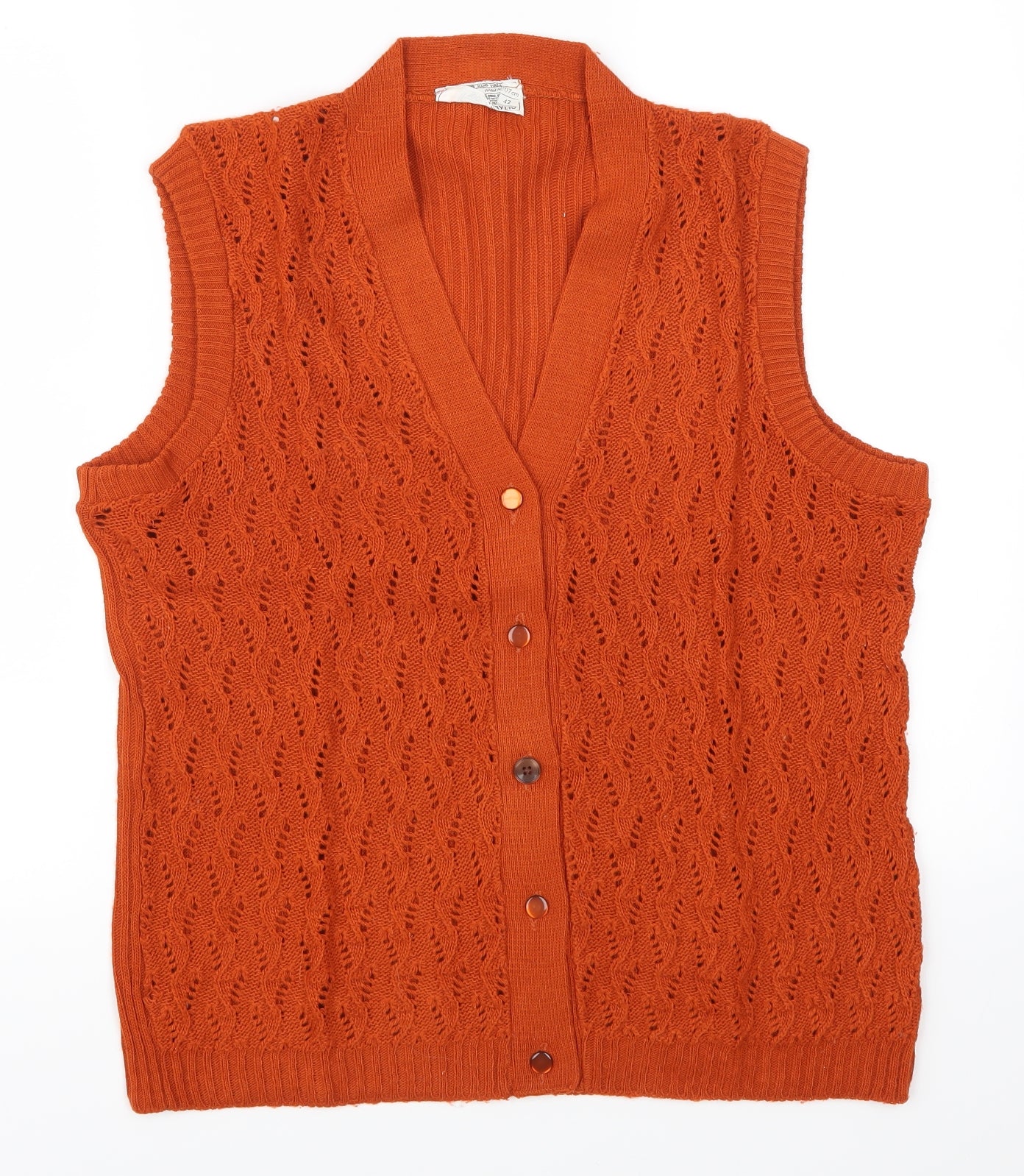 Preworn Womens Orange   Cardigan Jumper Size 14