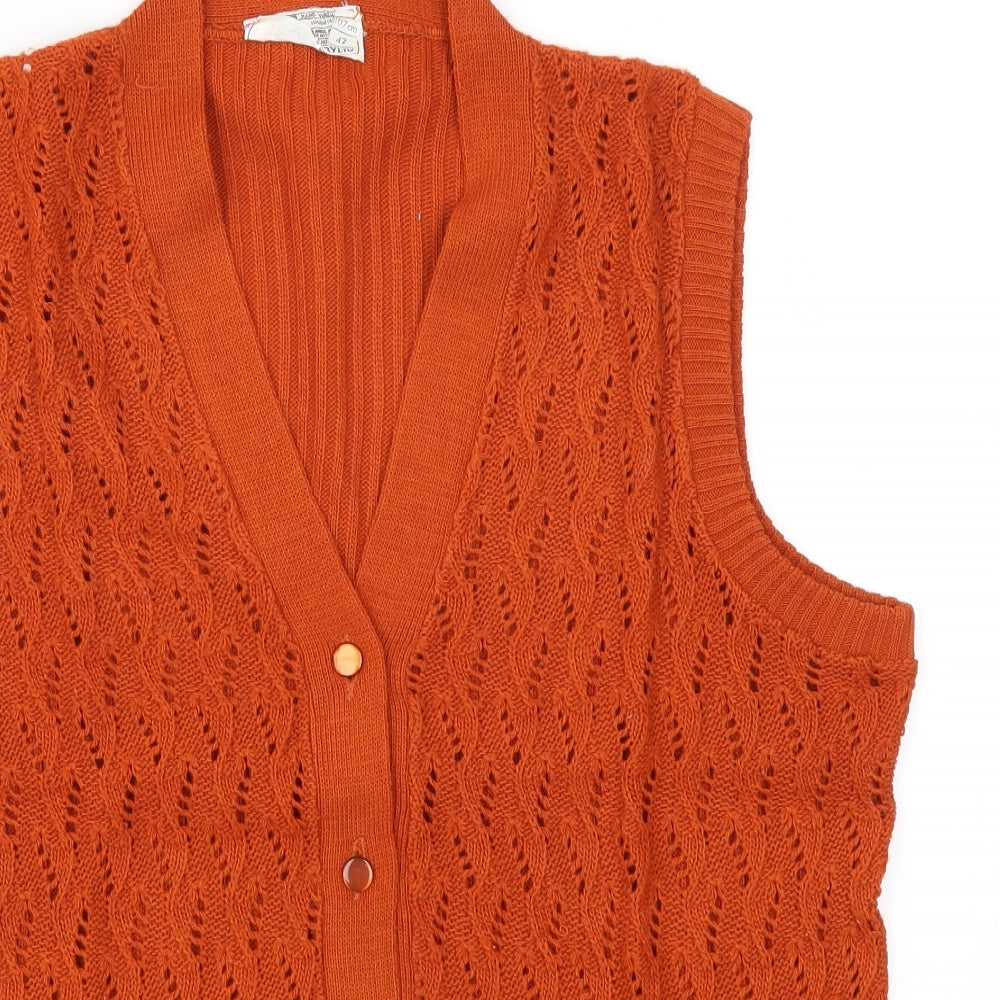 Preworn Womens Orange   Cardigan Jumper Size 14