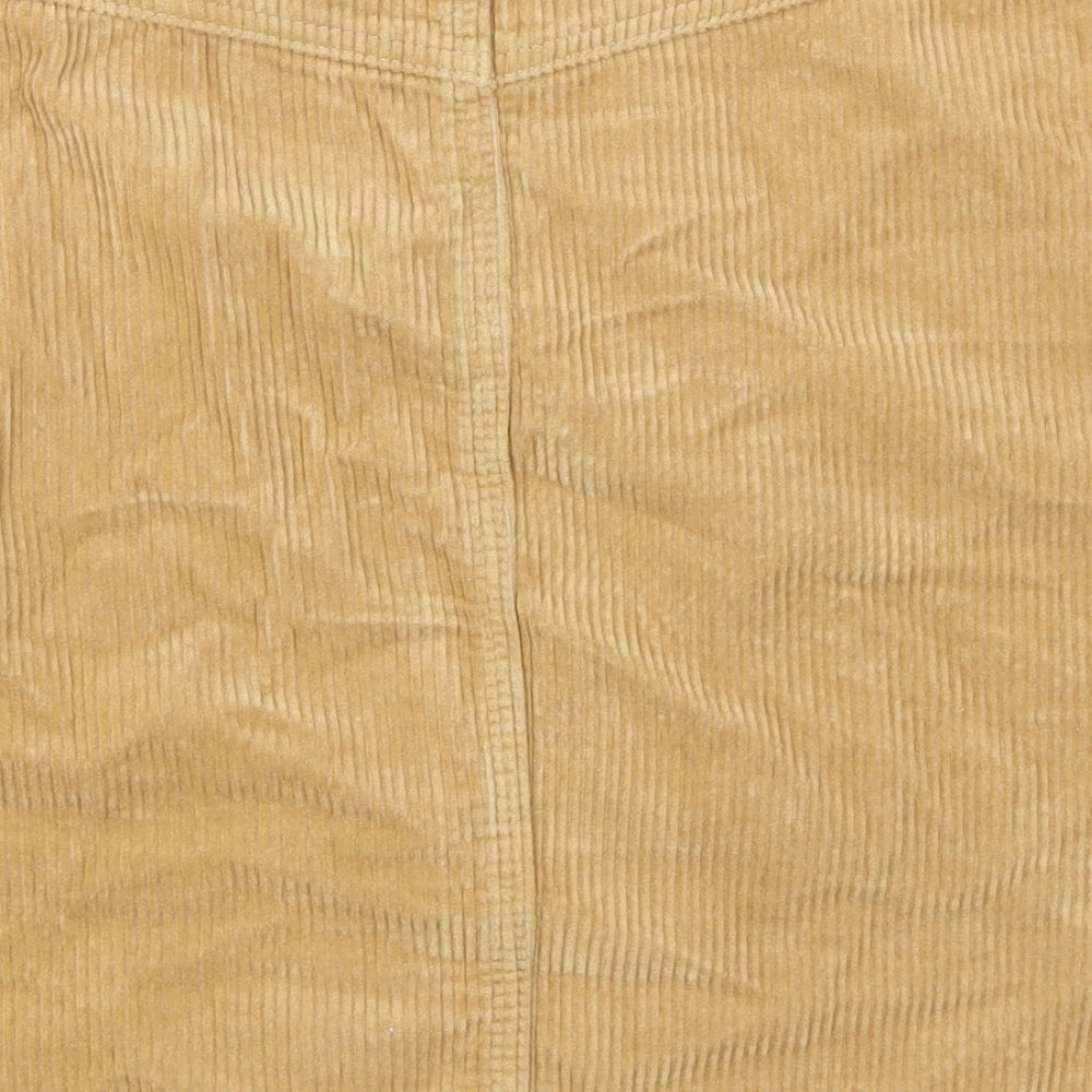 F&F Womens Beige  Corduroy A-Line Skirt Size 8