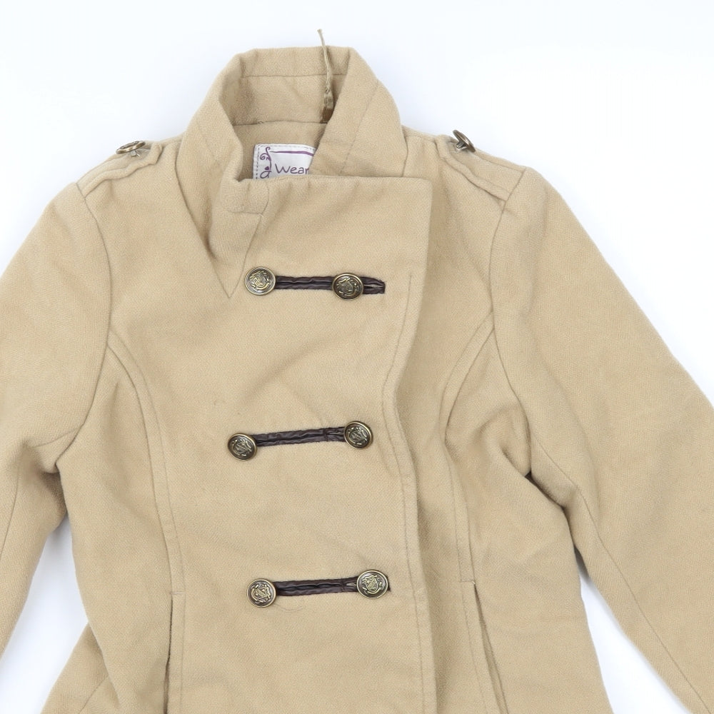 Matalan Girls Beige   Pea Coat Coat Size 8-9 Years