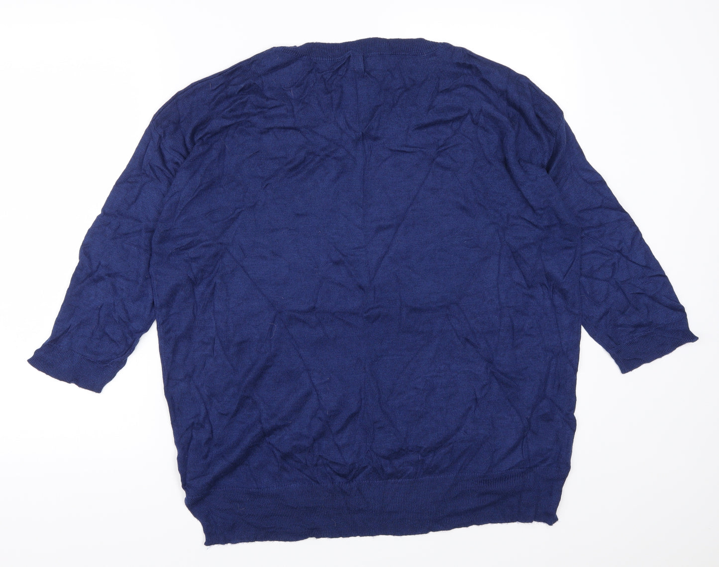 Soon Womens Blue Floral  Pullover Jumper Size 18