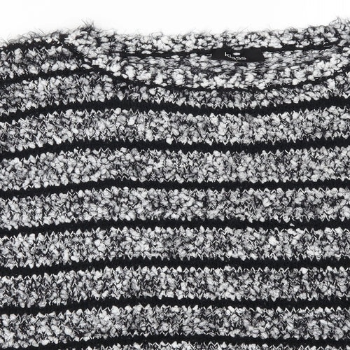 Klass Womens Grey Striped  Pullover Jumper Size L
