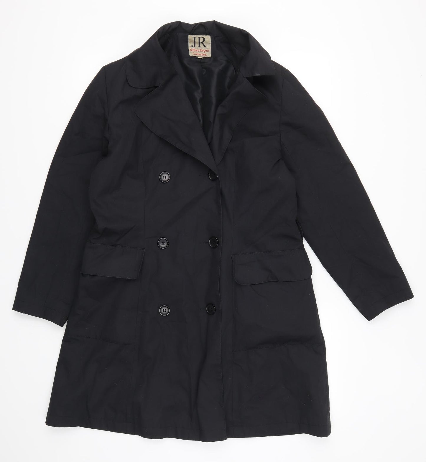 Jeffery Rogers Womens Black   Trench Coat Coat Size 10