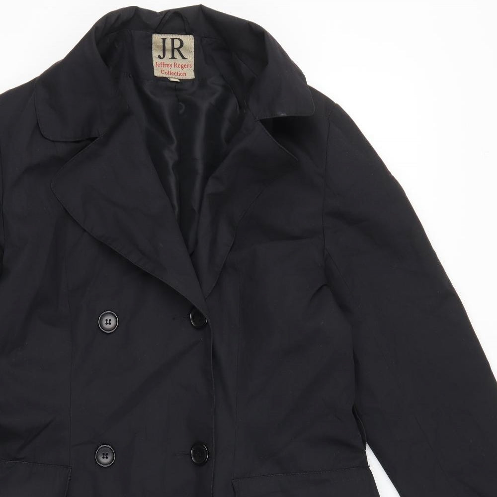 Jeffery Rogers Womens Black   Trench Coat Coat Size 10