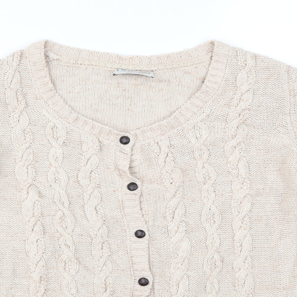 Marks and Spencer Womens Beige   Cardigan Jumper Size 16