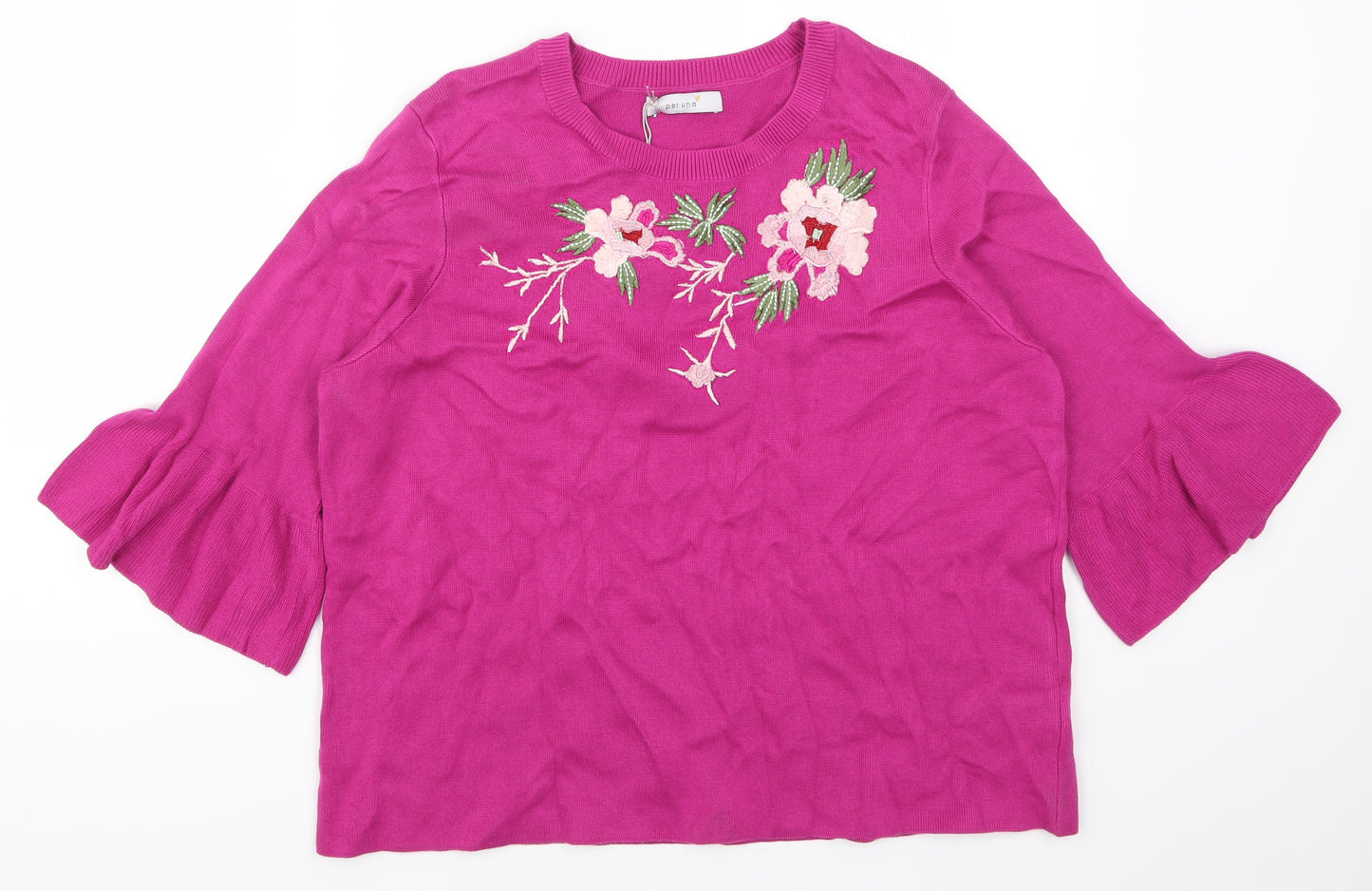 Per Una Womens Pink Floral  Pullover Jumper Size 14
