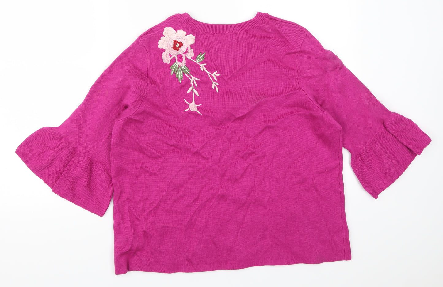 Per Una Womens Pink Floral  Pullover Jumper Size 14