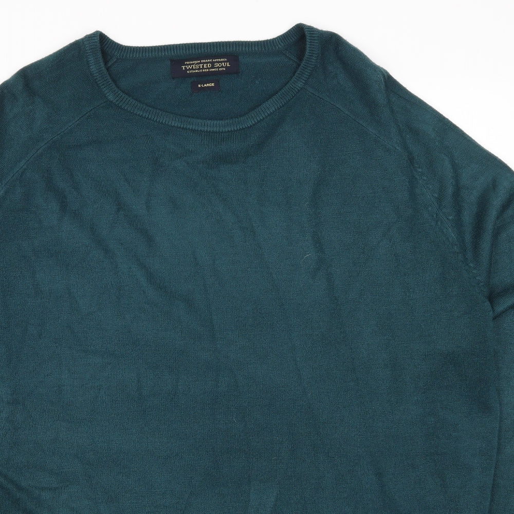 Twisted Soul Mens Blue   Pullover Jumper Size XL