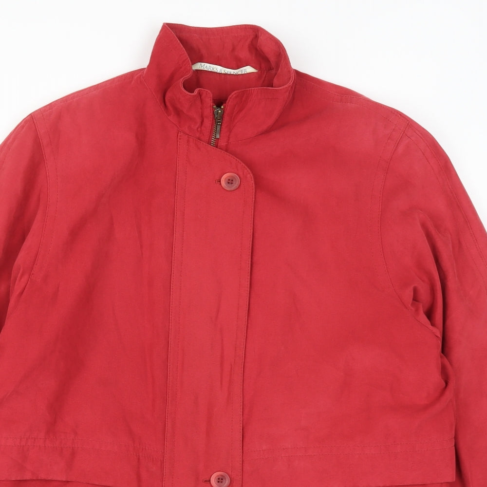 Marks and Spencer Womens Red   Overcoat Coat Size 14