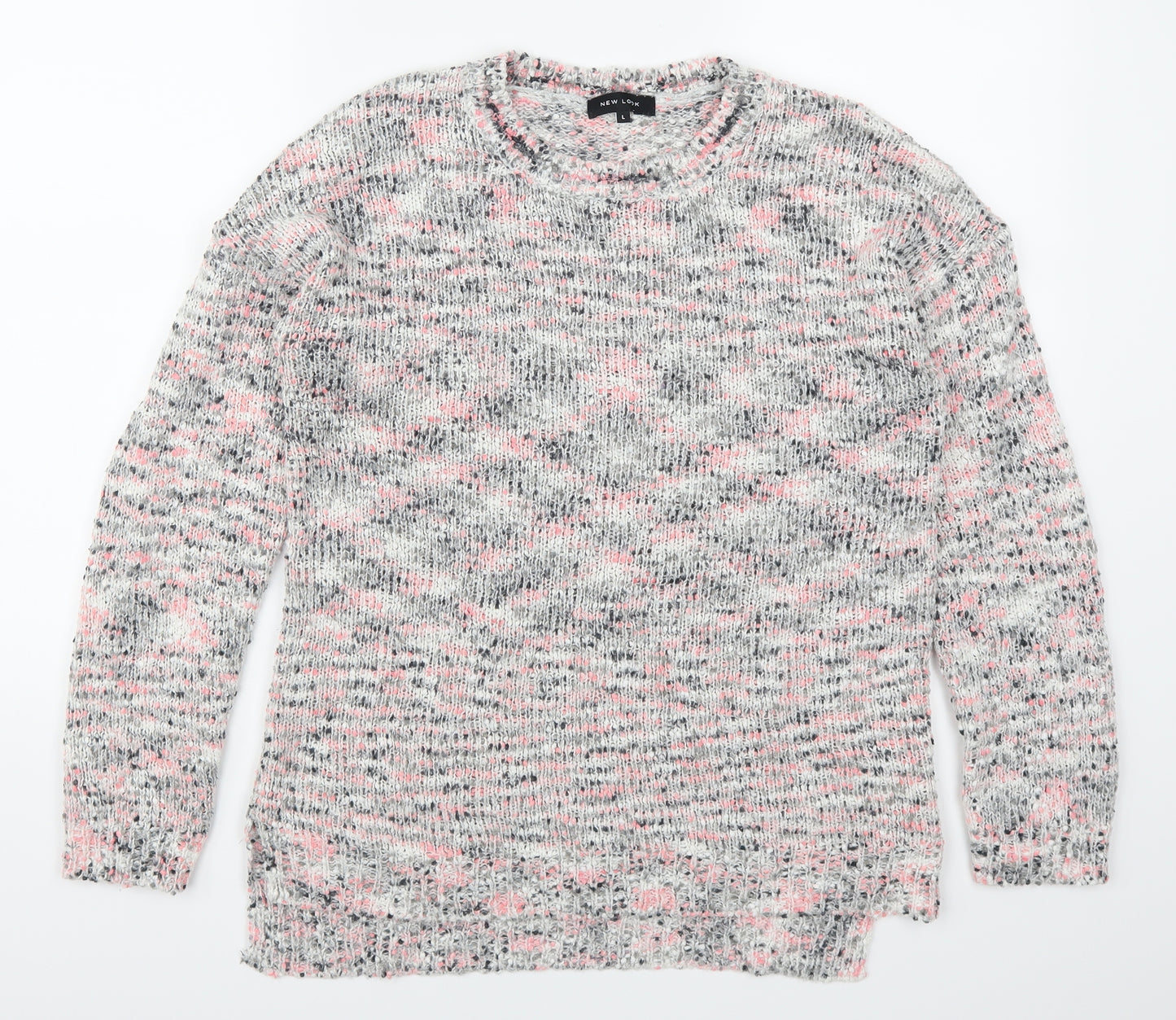 New Look Womens Pink   Pullover Jumper Size L  - Grey