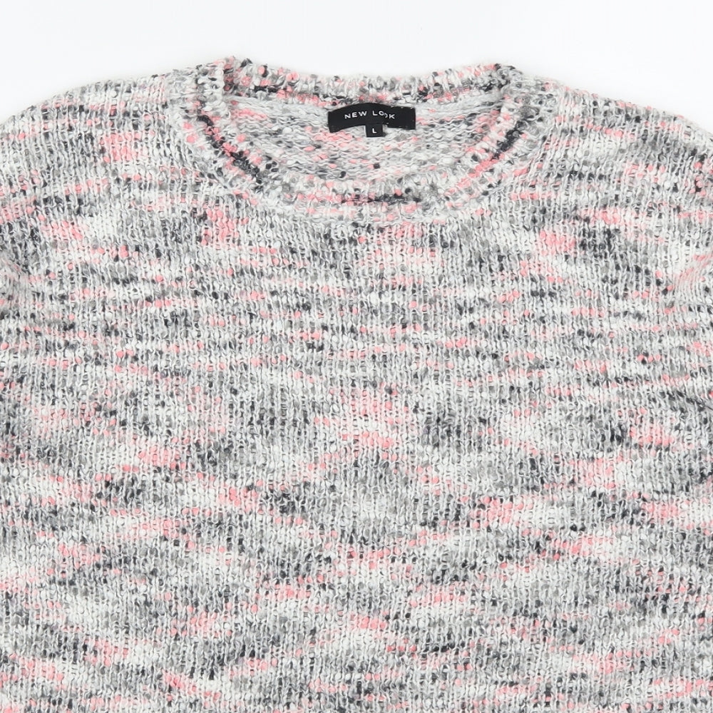 New Look Womens Pink   Pullover Jumper Size L  - Grey