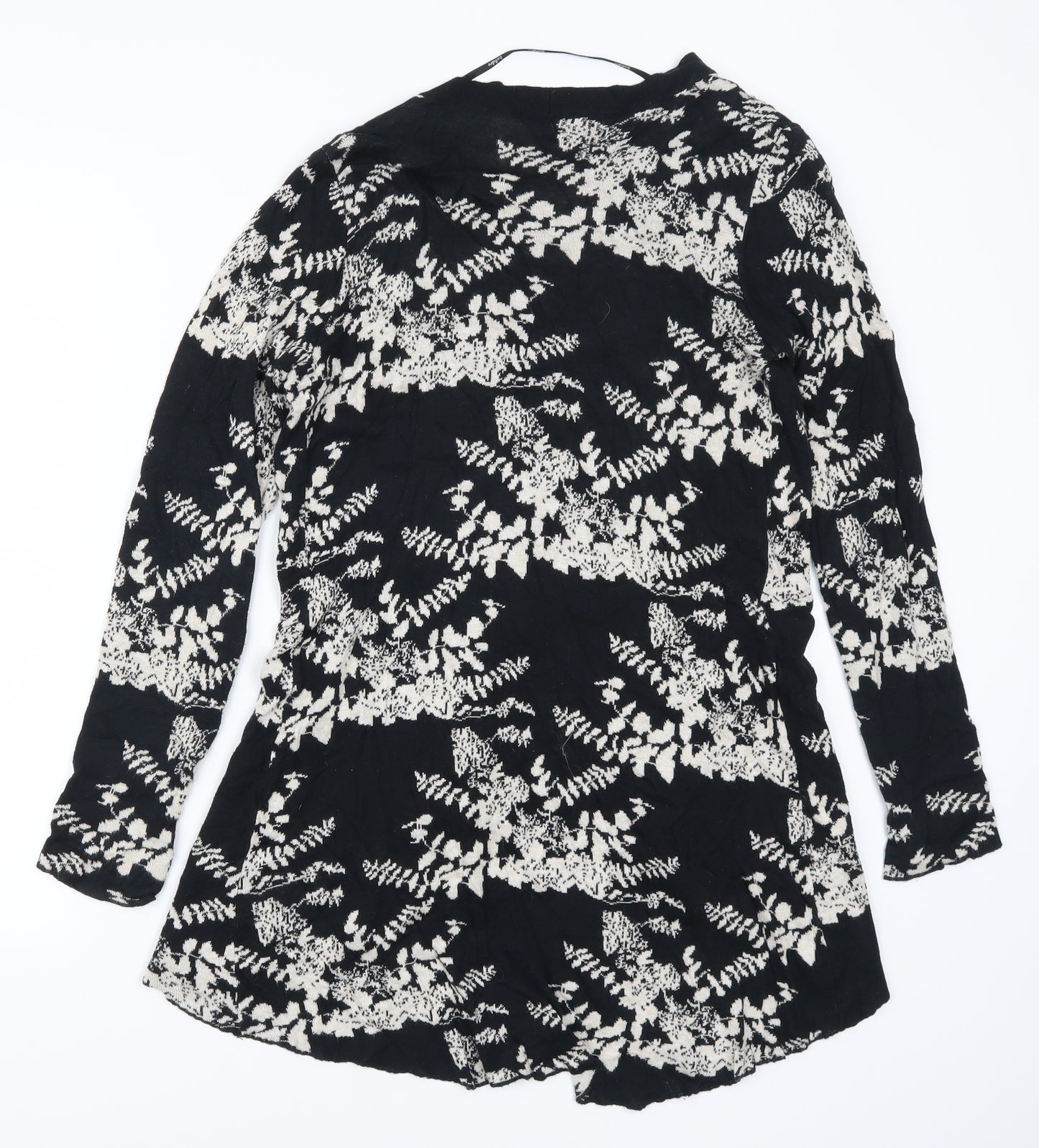 Belldini Womens Black Floral  Cardigan Jumper Size M