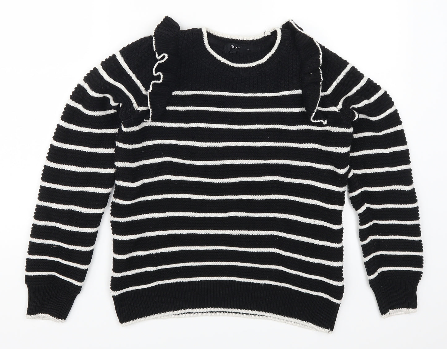 NEXT Womens Black Striped  Pullover Jumper Size 10