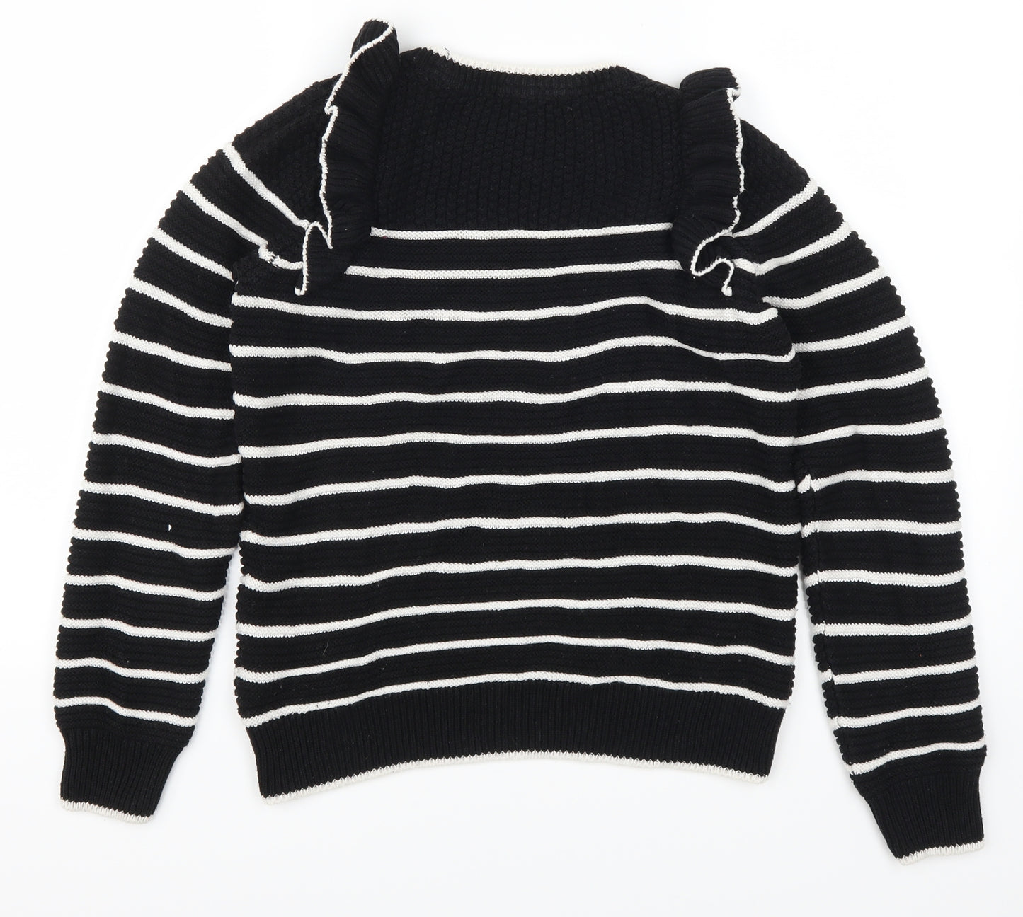 NEXT Womens Black Striped  Pullover Jumper Size 10