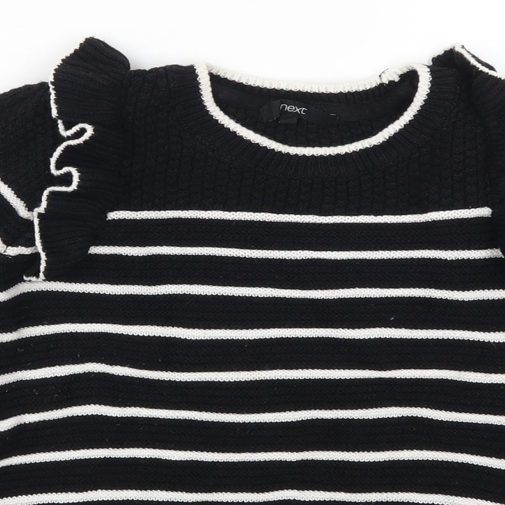 NEXT Womens Black Striped  Pullover Jumper Size 10