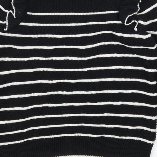 NEXT Womens Black Striped  Pullover Jumper Size 10
