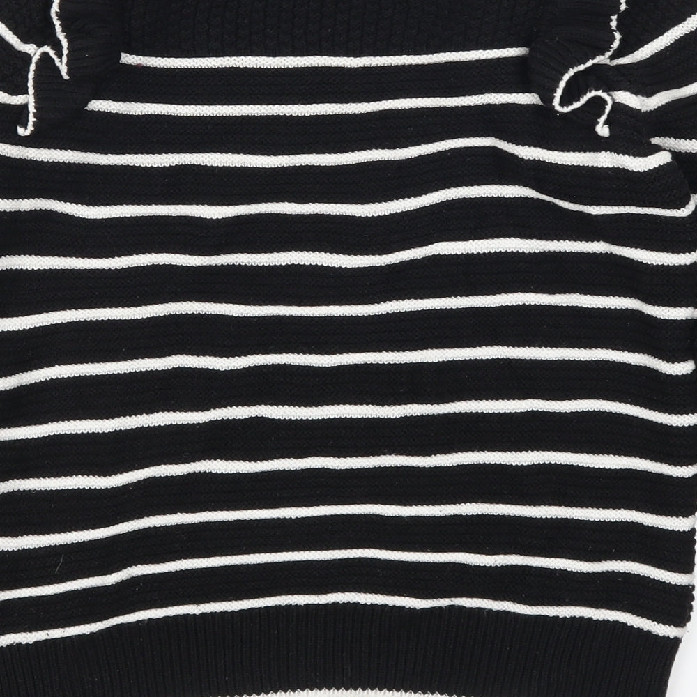 NEXT Womens Black Striped  Pullover Jumper Size 10