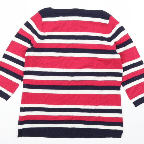 Papaya Womens Pink Striped  Pullover Jumper Size 12