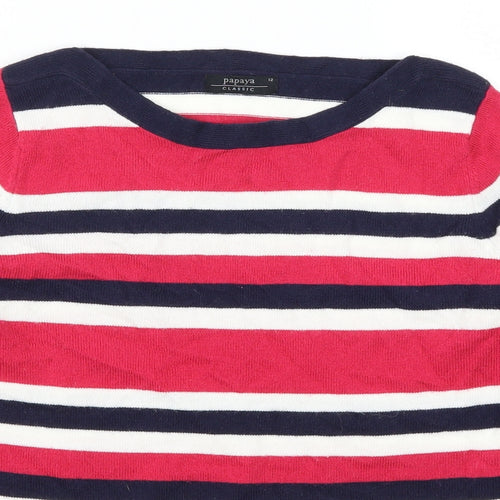 Papaya Womens Pink Striped  Pullover Jumper Size 12
