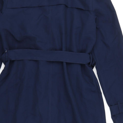 George Womens Blue   Trench Coat Coat Size 12