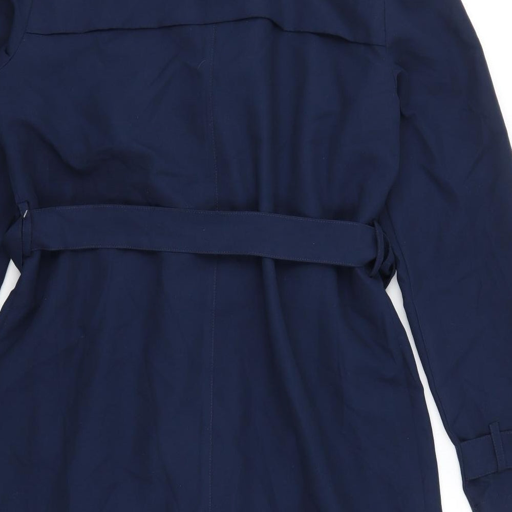 George Womens Blue   Trench Coat Coat Size 12