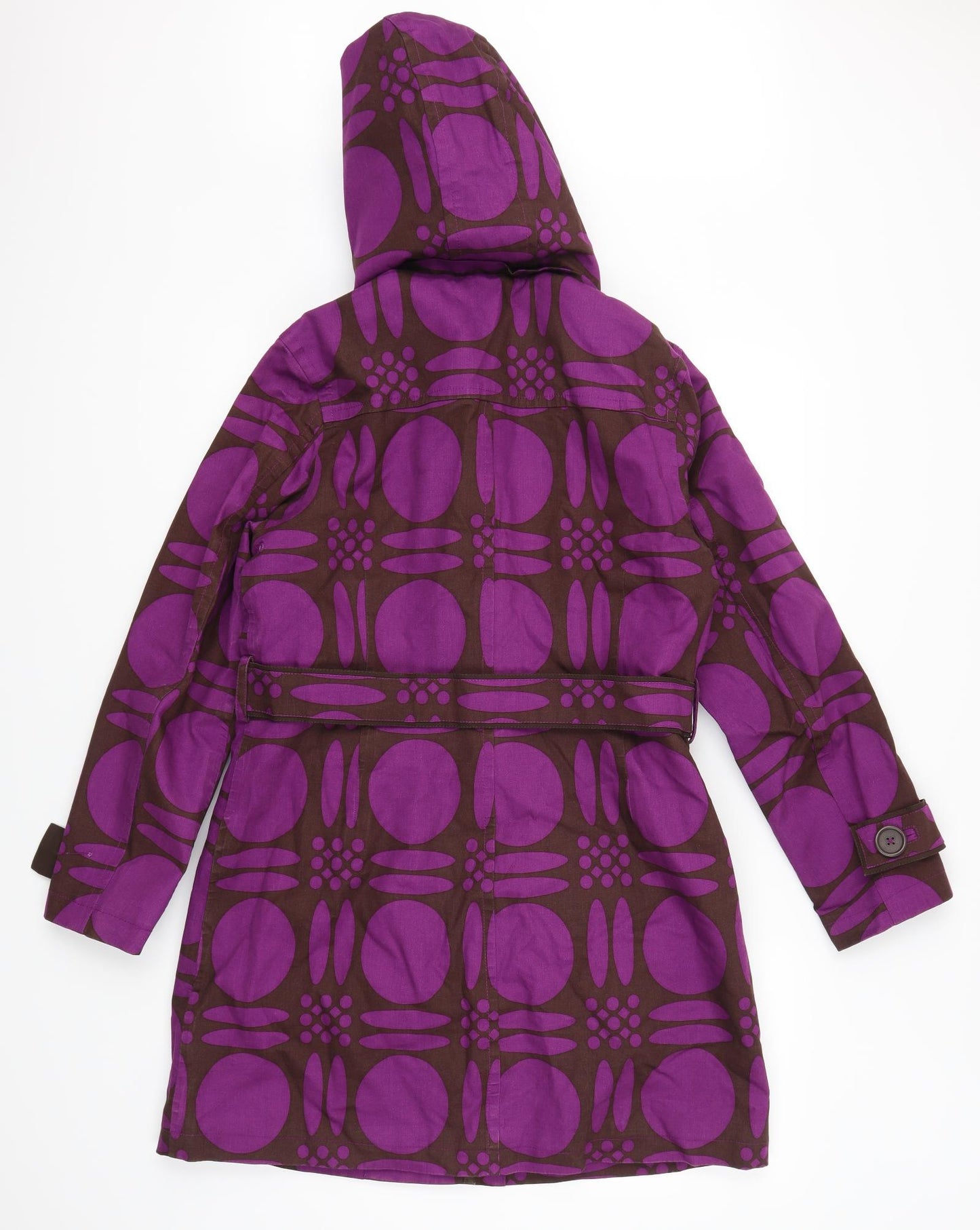 Boden Womens Purple Geometric  Pea Coat Coat Size 12