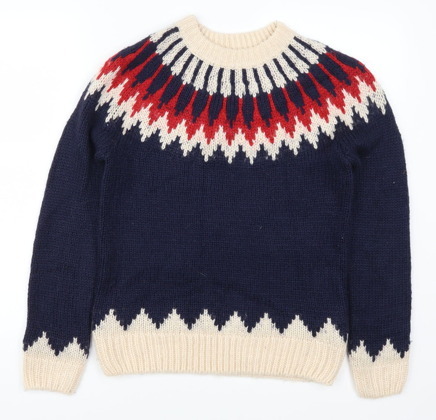 New Look Womens Blue Fair Isle  Pullover Jumper Size 10