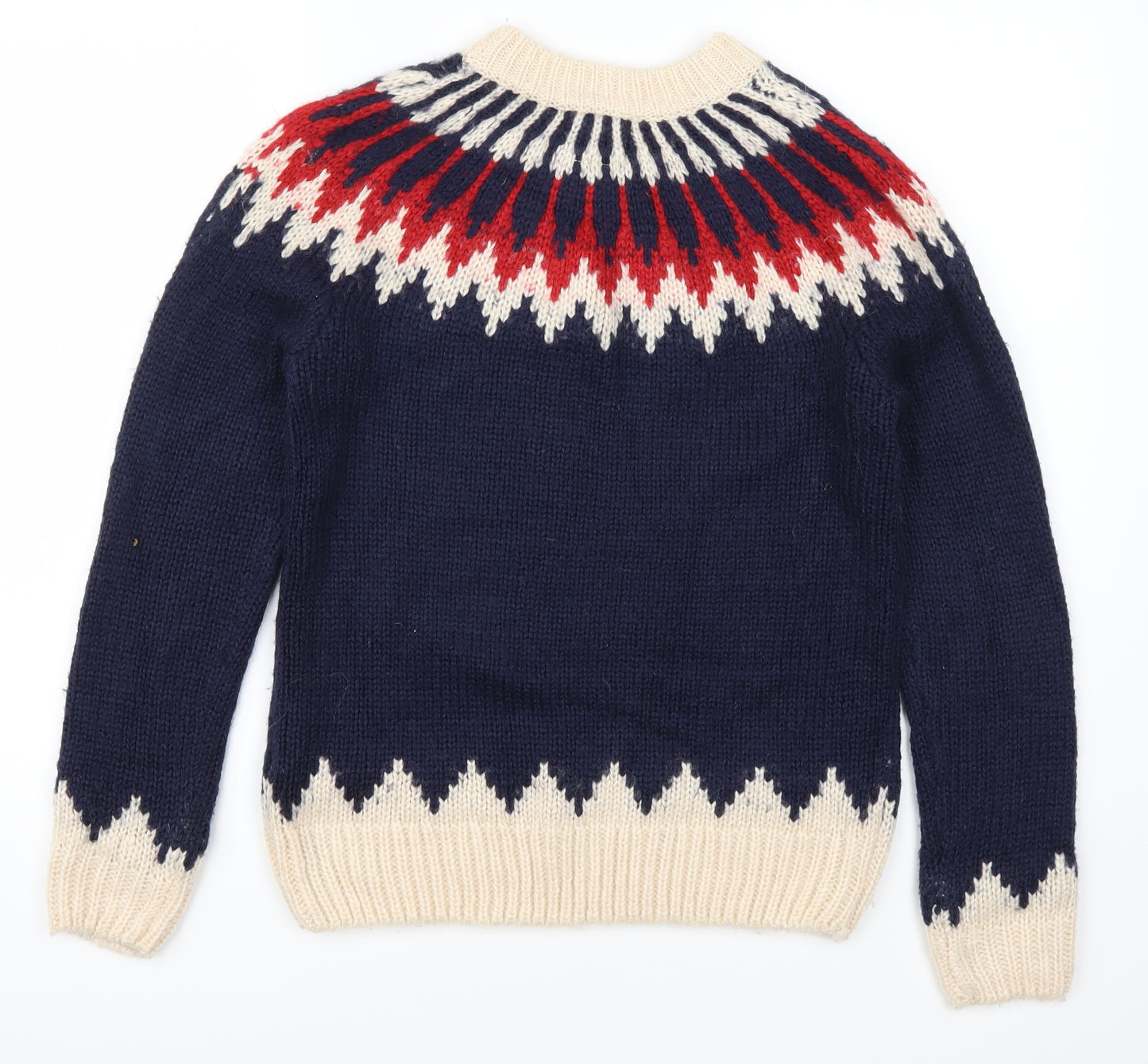 New Look Womens Blue Fair Isle  Pullover Jumper Size 10