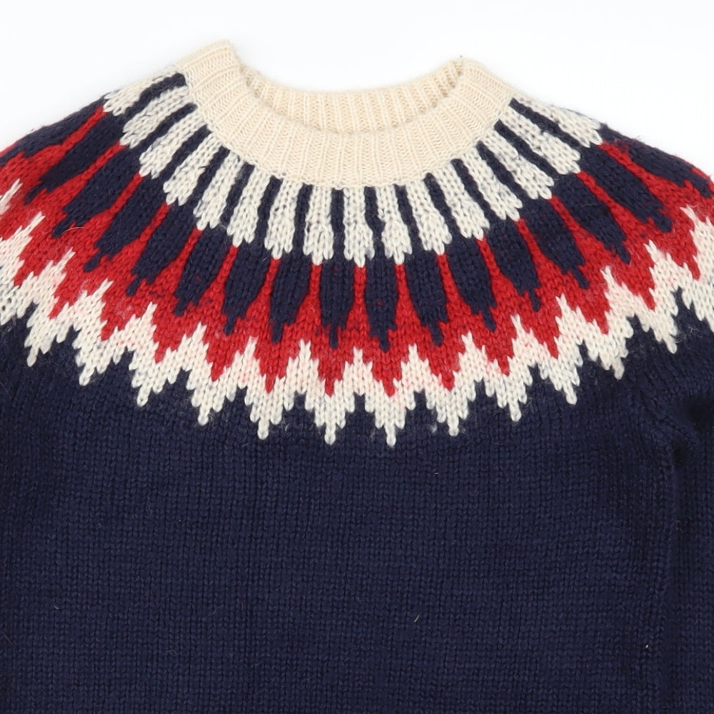 New Look Womens Blue Fair Isle  Pullover Jumper Size 10