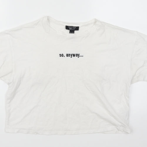 New Look Girls White   Basic T-Shirt Size 14-15 Years  - So Anyway...