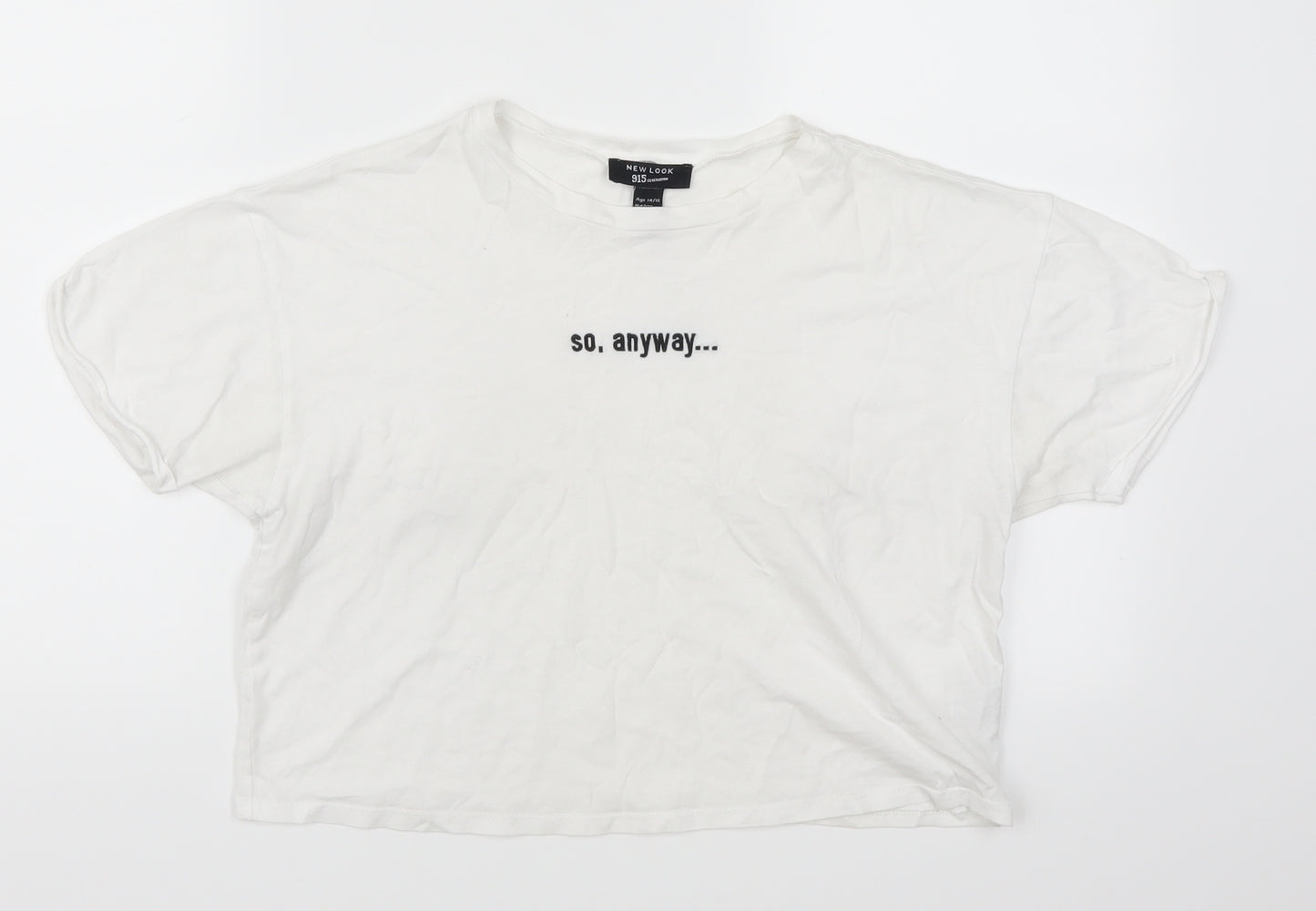 New Look Girls White   Basic T-Shirt Size 14-15 Years  - So Anyway...