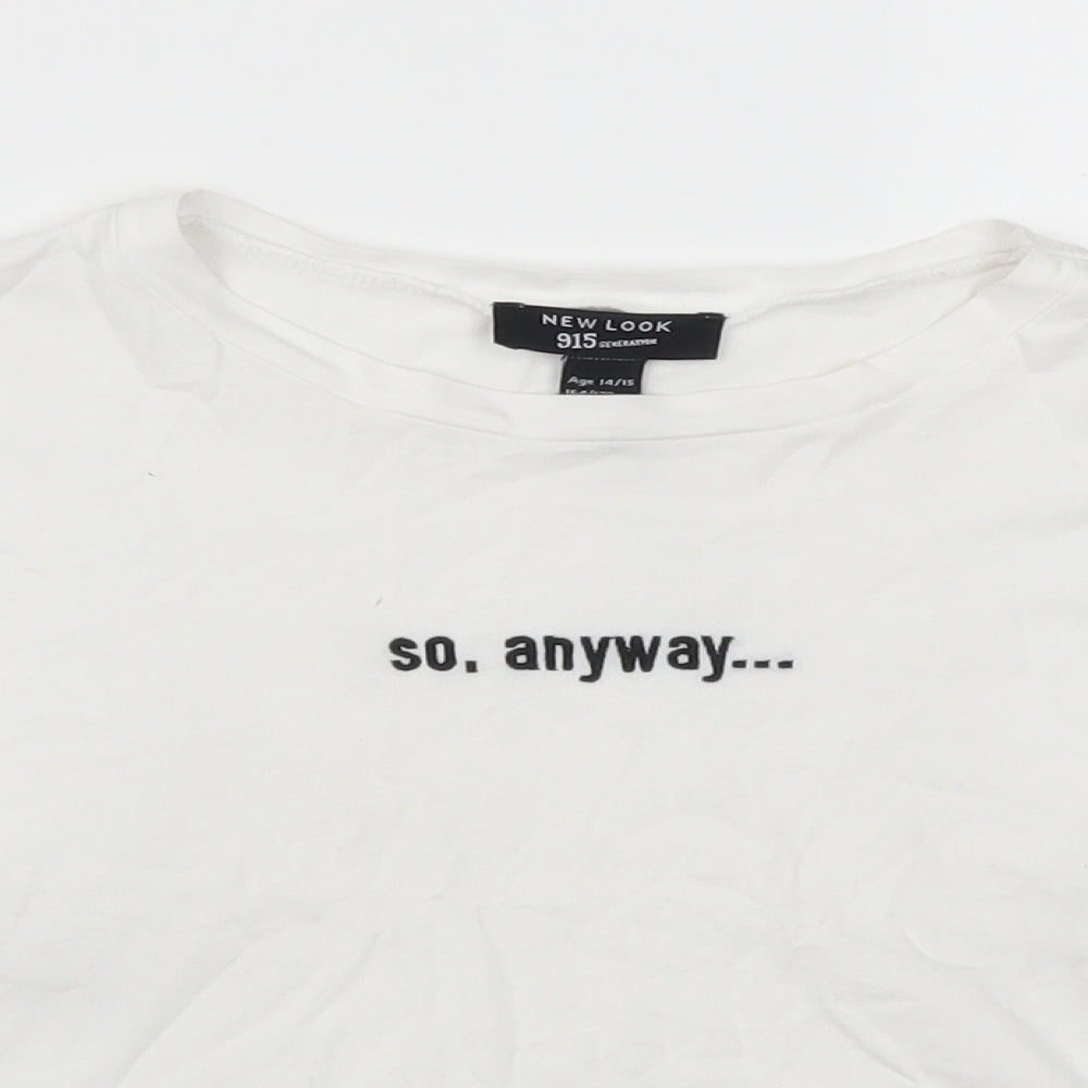 New Look Girls White   Basic T-Shirt Size 14-15 Years  - So Anyway...