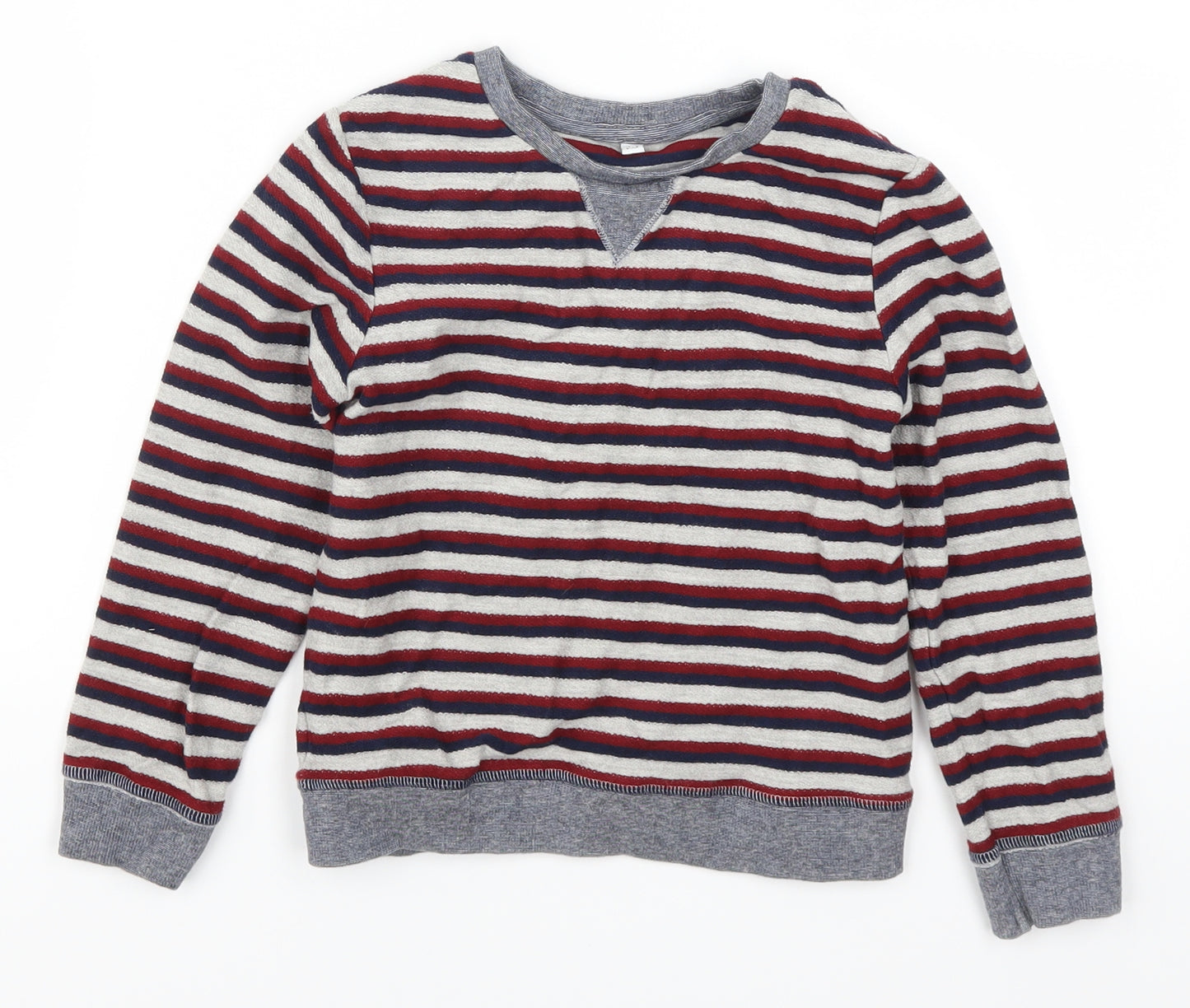 Marks and Spencer Boys Red Striped  Pullover Sweatshirt Size 4-5 Years  - Blue